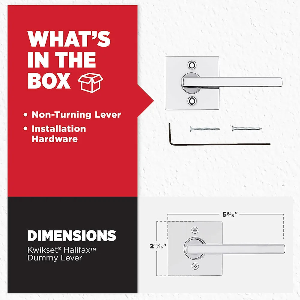 Polished Chrome Dummy Door Lever Handle – Single-Sided Non-Turning Interior Lever