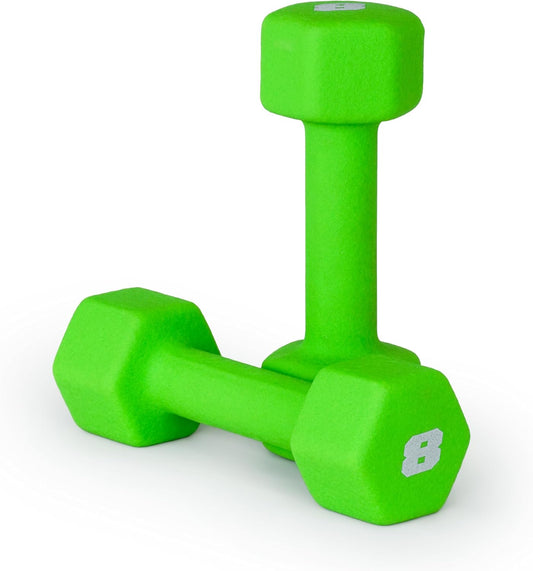 CAP Barbell Neoprene Dumbbell Weights, 8 lb Pair, Shamrock