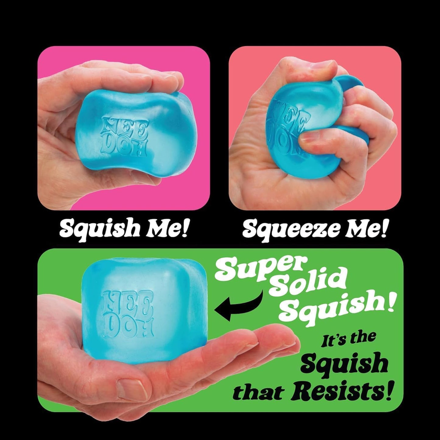 Sensory Squishy Cube Toy – Solid Stress Relief Fidget – 2.25" – Random Color