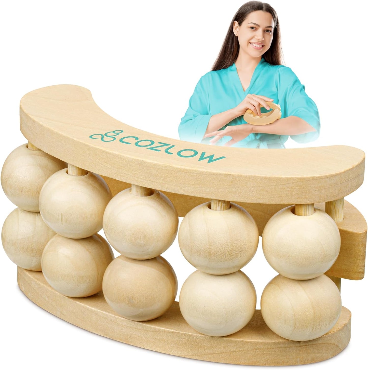 Wooden Massage Ball Roller (Handheld Massager for Back, Neck, Arms, Legs, and Feet) - Yalz Store