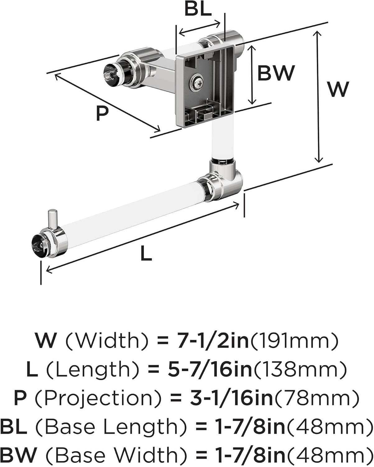 Amerock Glacio Chrome Towel Ring - Clear/Chrome Finish, 5-7/16 in Length, Bathroom & Kitchen Towel Holder