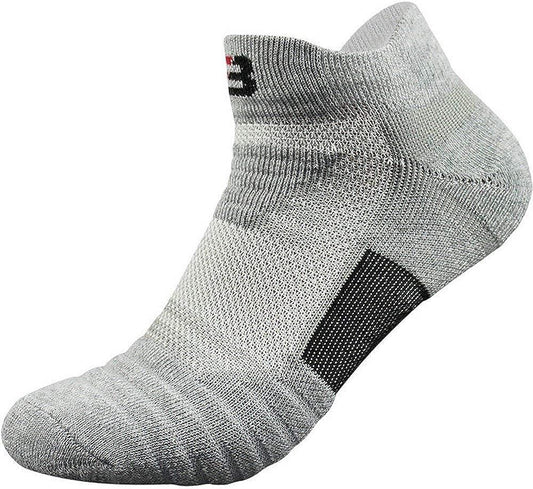Men’s Athletic Compression Crew Socks – 6 Pack Breathable Ankle/Quarter Socks for Running, Basketball & Training – Grey, Medium - Yalz Store