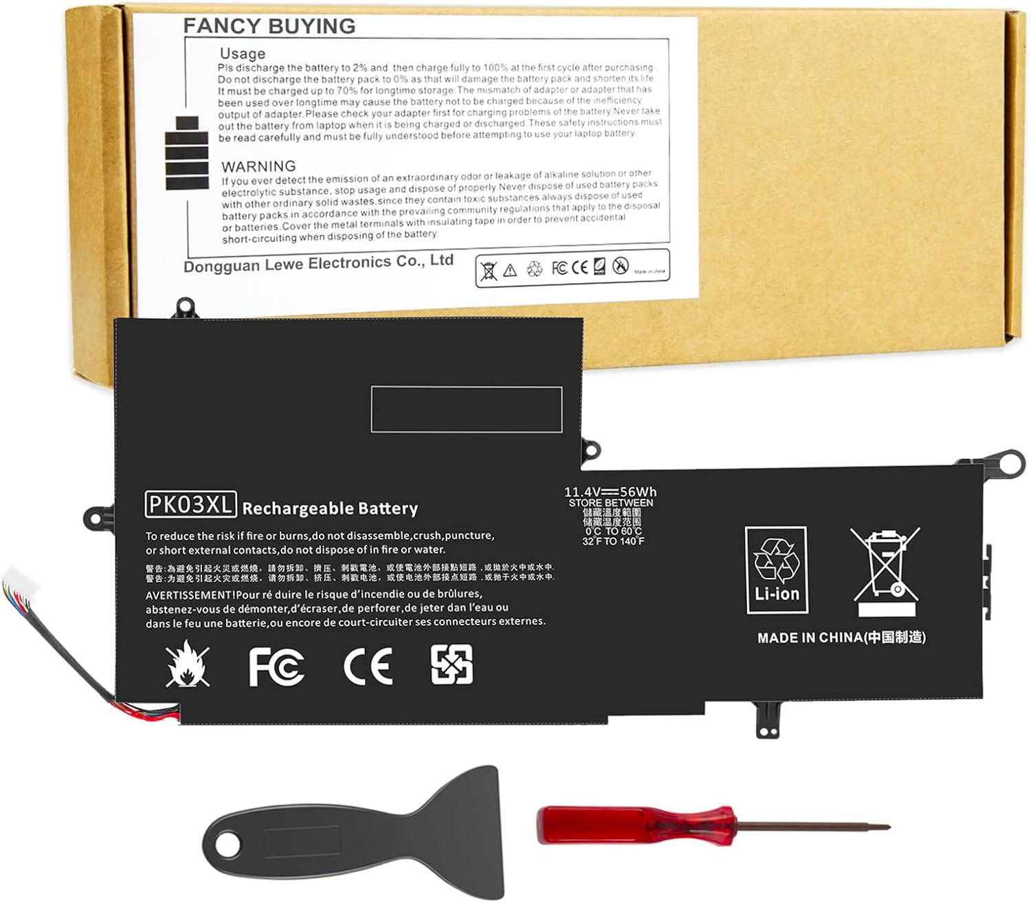 HP Spectre X360 Replacement Battery 11.4V 56Wh 3-Cell Li-ion for G1/G2 Series - Yalz Store