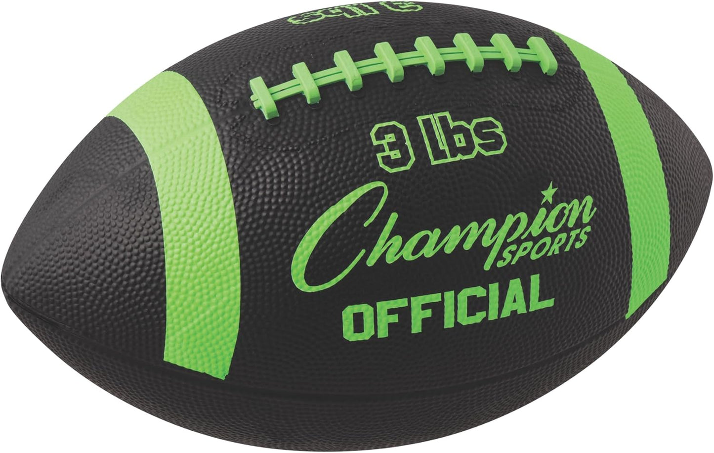 Champion Sports Official Size 3lb Weighted Training Football, Green/Black
