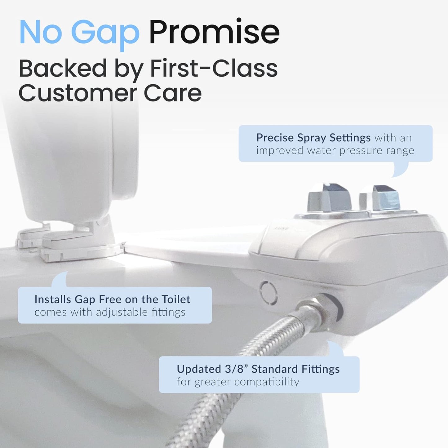 Bidet NEO 185 Plus - Patented Bidet Attachment for Toilet Seat, Innovative Hinges to Clean, Slide-in Easy Install, Advanced 360Â° Self-Clean, Dual Nozzles, Feminine & Rear Wash (Chrome)