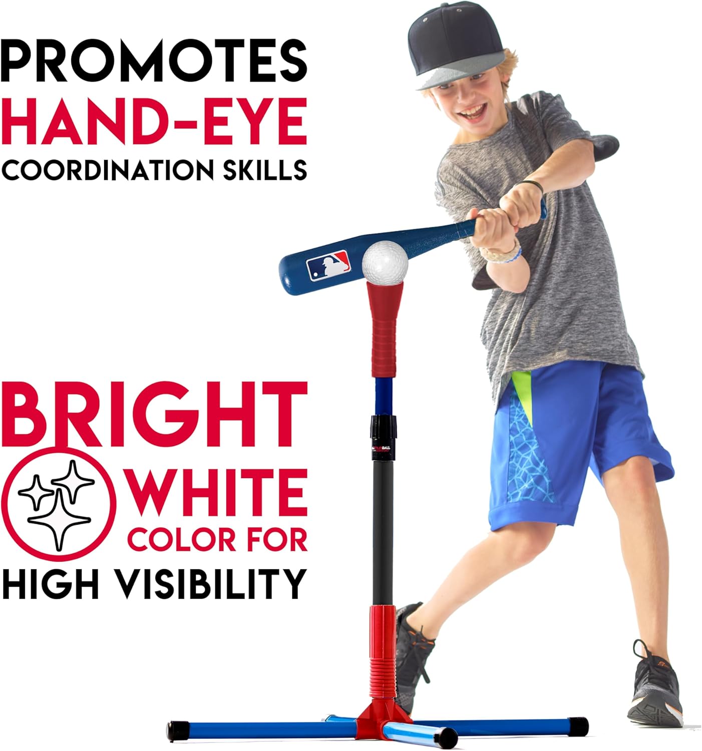 Franklin Sports Plastic Baseballs - Practice Plastic Baseballs for Kids - Solid Plastic Balls for Hitting - Pack of 8 (70mm), White (14938P6)