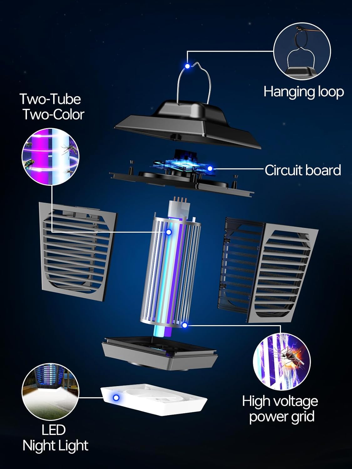 Electric Bug Zapper with LED Light for Indoor and Outdoor Use - Yalz Store
