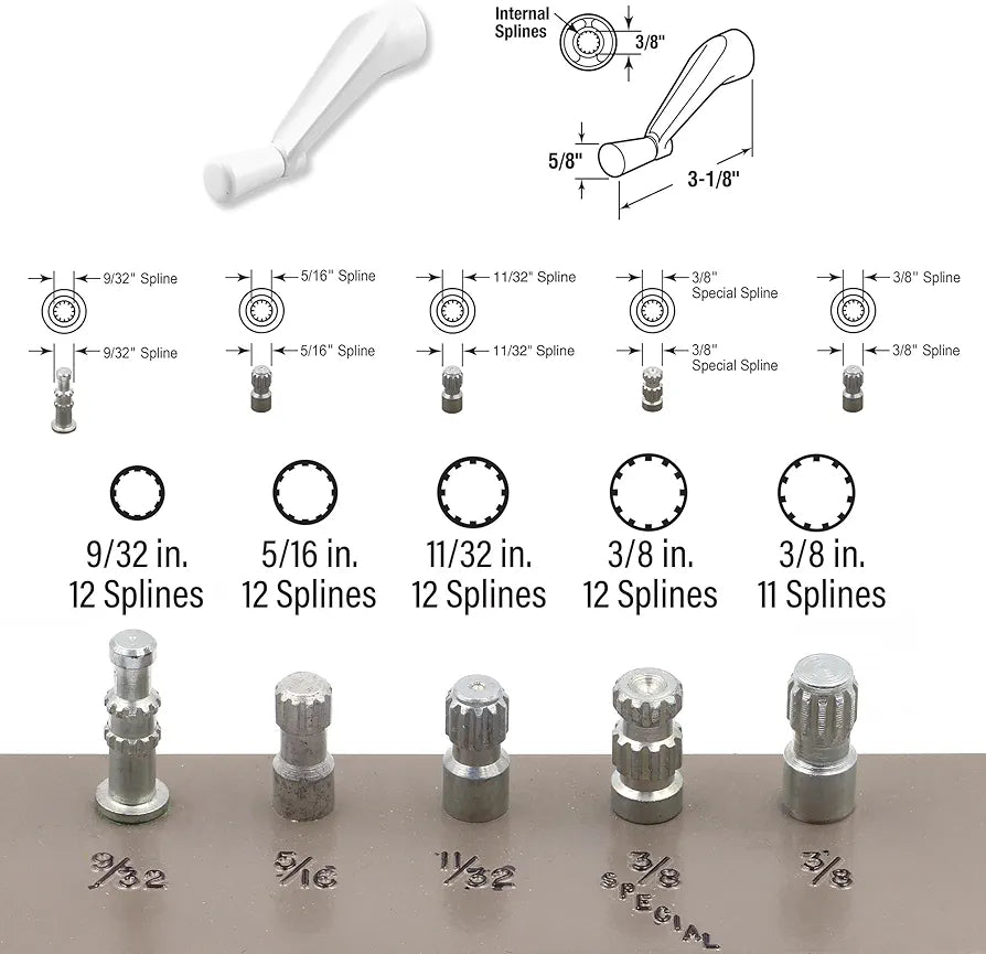 Casement Window Crank Handle – White - Yalz Store