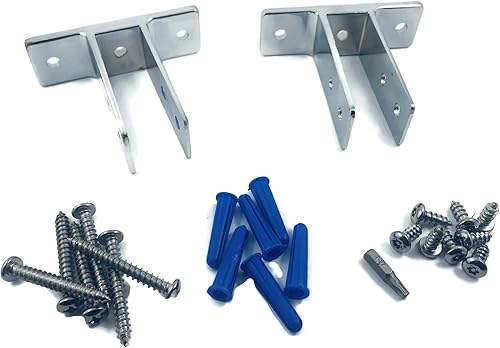 Chrome Plated Wall-to-Panel Partition Brackets for 1-Inch Thick Panels – 1 Pack with Mounting Hardware