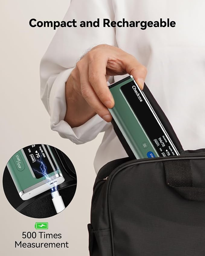 Checkme Blood Pressure Monitor for Home Use - Upper Arm Cuff, Bluetooth BP Machine, Accurate Readings in 30 sec, App Enabled for iOS & Android, Stores 50 BP Readings, FSA/HSA Eligible, Green