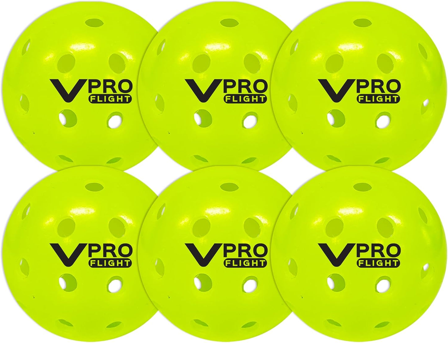 Vulcan | VPRO Flight Outdoor Pickleball | Official Ball of The PPA Tour & MLP | Hi-Vis Yellow | 6 Pack