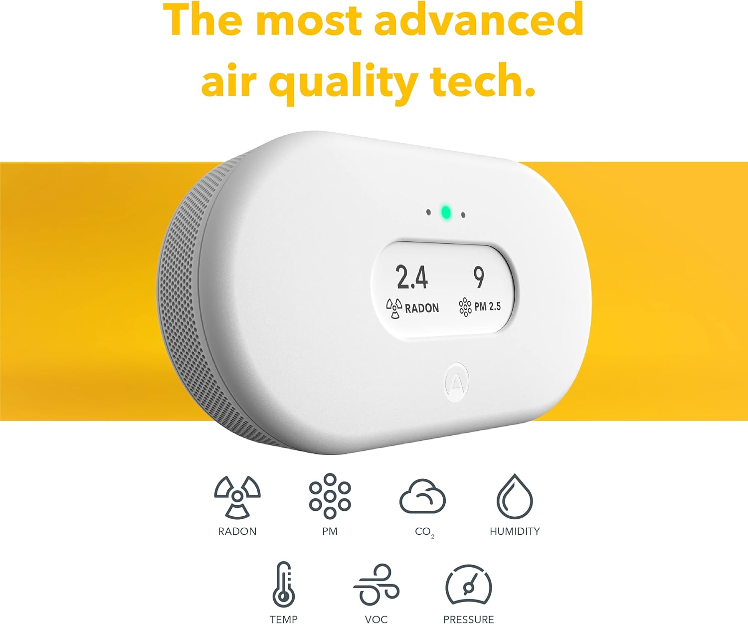 Airthings 2960 View Plus - Battery Powered Radon & Air Quality Monitor (PM, CO2, VOC, Humidity, Temp, Pressure) - Yalz Store