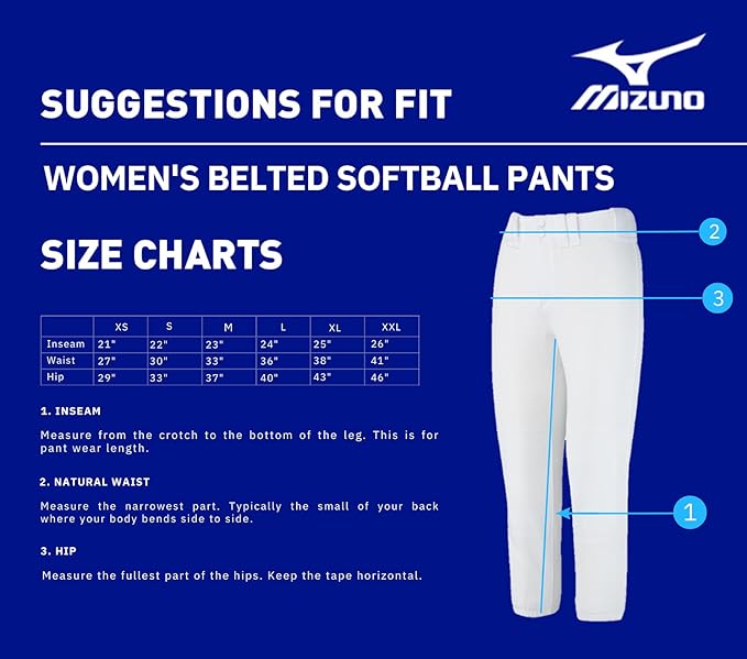 Mizuno Adult Women's Belted Low Rise Fastpitch Softball Pant