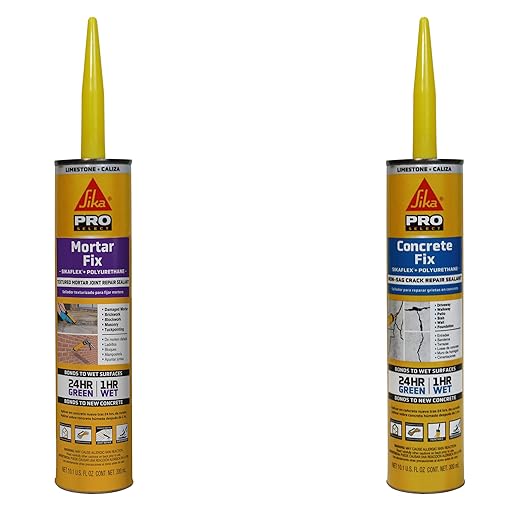 SIKA Sikaflex Mortar Fix - Limestone Polyurethane Sealant for Repairing Joints & Gaps in Mortar - 10.1 fl. oz - Flexible, Paintable, Textured for Seamless Blending (Pack of 12)