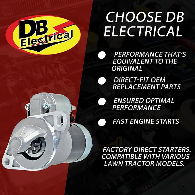 DB Electrical 410-44027 Starter for John Deere Yanmar Tractor Utv 1435 4100 18.5-26Hp
