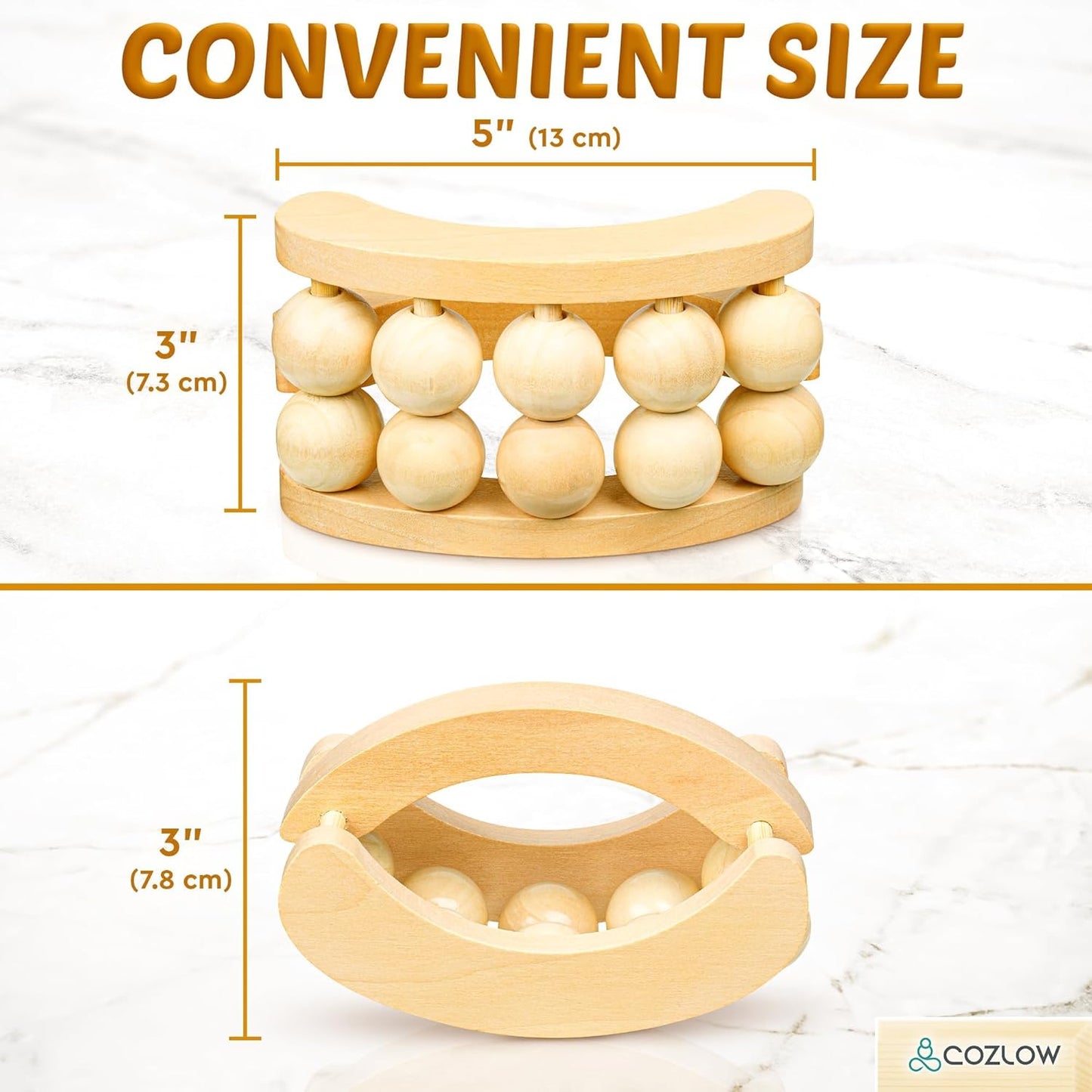 Wooden Massage Ball Roller (Handheld Massager for Back, Neck, Arms, Legs, and Feet) - Yalz Store