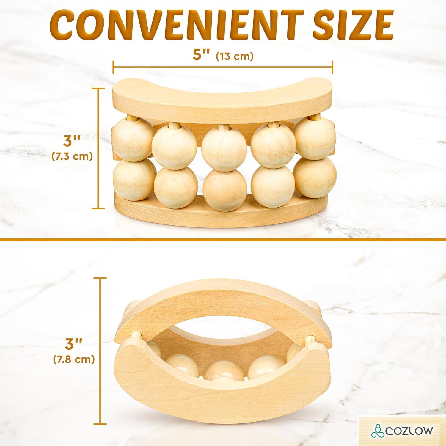 Wooden Massage Ball Roller (Handheld Massager for Back, Neck, Arms, Legs, and Feet) - Yalz Store