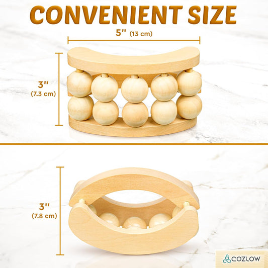 Wooden Massage Ball Roller (Handheld Massager for Back, Neck, Arms, Legs, and Feet) - Yalz Store