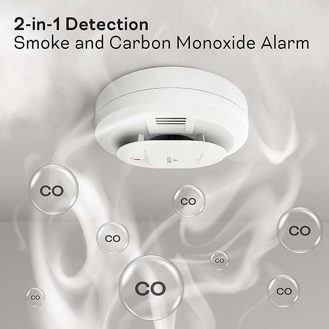 Kidde Smoke & Carbon Monoxide Detector, AA Battery Powered, LED Warning Light Indicators, 2 Pack