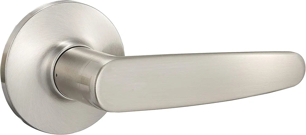 Straight Door Lever Handle – Passage Type, Satin Nickel Finish, Single Pack
