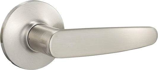 Straight Door Lever Handle – Passage Type, Satin Nickel Finish, Single Pack