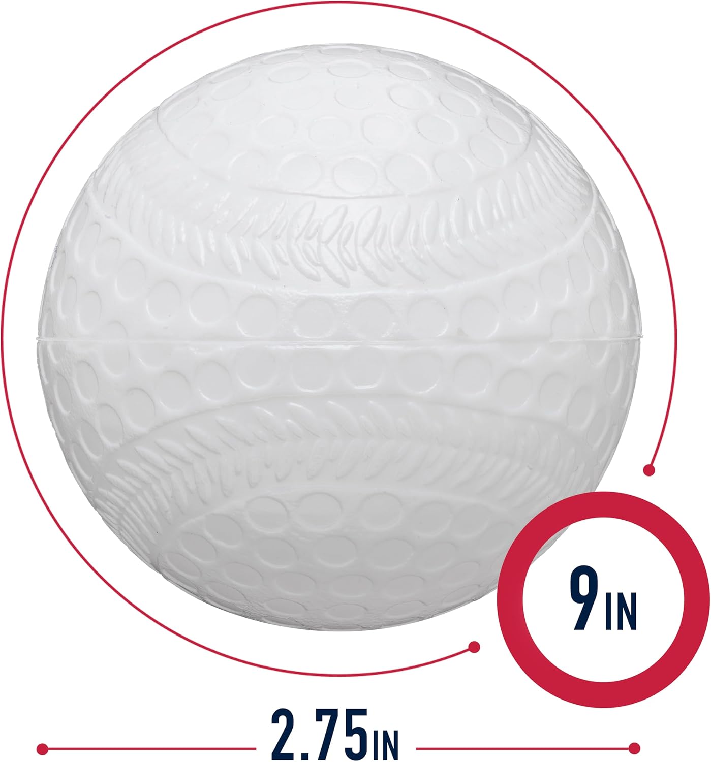 Franklin Sports Plastic Baseballs - Practice Plastic Baseballs for Kids - Solid Plastic Balls for Hitting - Pack of 8 (70mm), White (14938P6)