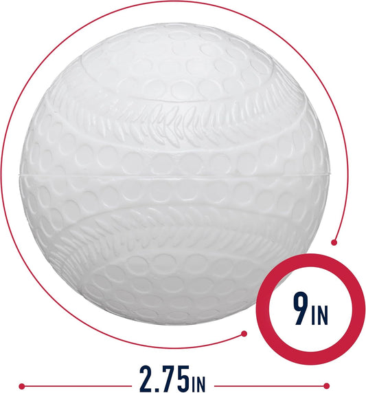 Franklin Sports Plastic Baseballs - Practice Plastic Baseballs for Kids - Solid Plastic Balls for Hitting - Pack of 8 (70mm), White (14938P6)