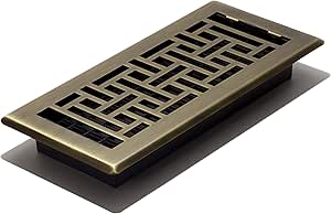 Decorative Floor Register Vent Cover – 4" x 14" Satin Brass Finish - Yalz Store