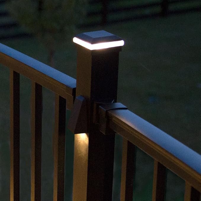 Trex LED Aluminum Post Cap Light, BKALCAPLED25, Charcoal Black/Classic White/Bronze