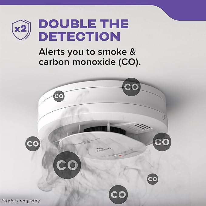 Kidde Smoke & Carbon Monoxide Detector, 10-Year Battery Powered, Voice Alerts, LED Warning Light Indicators, 2 Pack