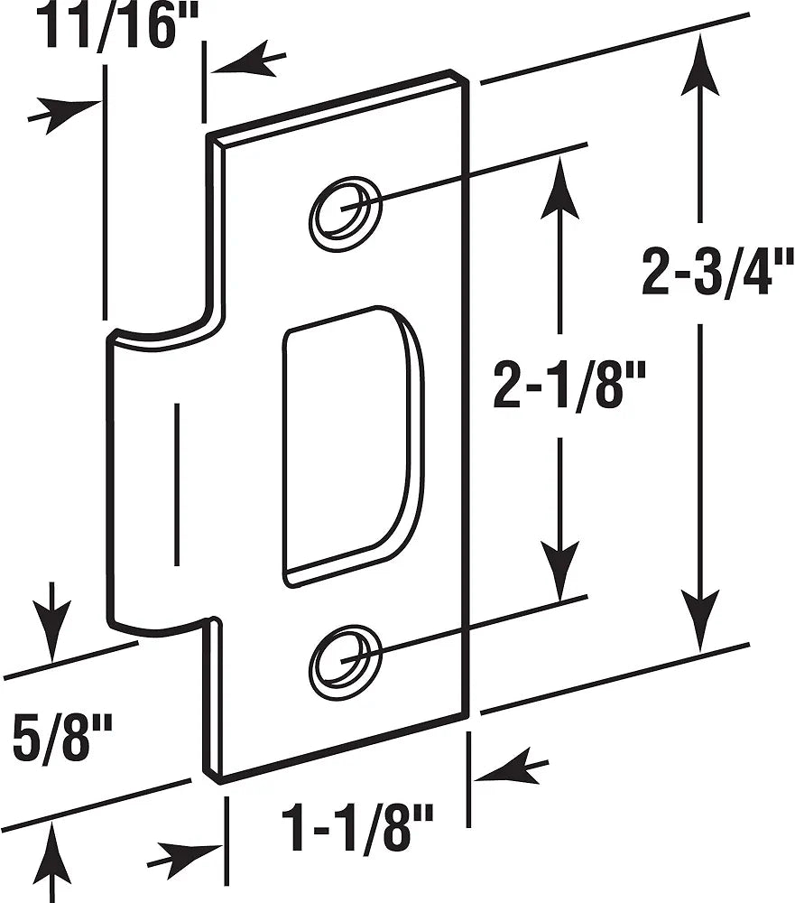 Generic Standard T-Strike Door Strike Plate – Stainless Steel, Brass Plated, 2-1/8 in. Hole Spacing - Yalz Store