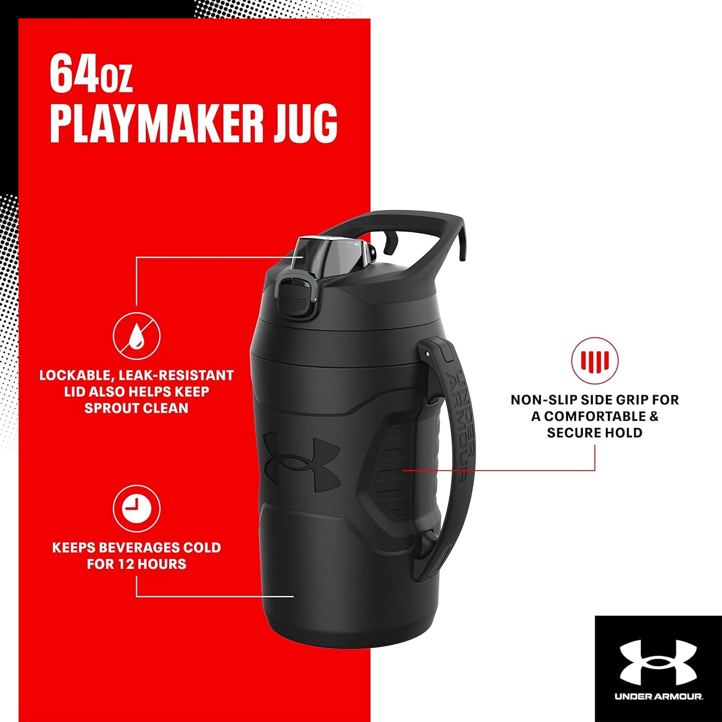 Under Armour UA 64oz Jug Straw Black OSFA