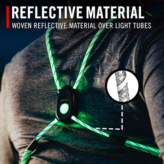 Rechargeable LED Safety Harness – Color-Changing, Reflective, Ultralight - Yalz Store
