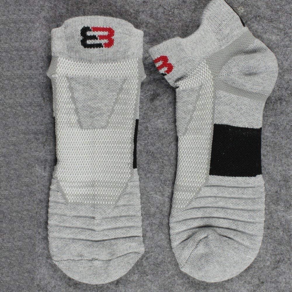 Men’s Athletic Compression Crew Socks – 6 Pack Breathable Ankle/Quarter Socks for Running, Basketball & Training – Grey, Medium - Yalz Store