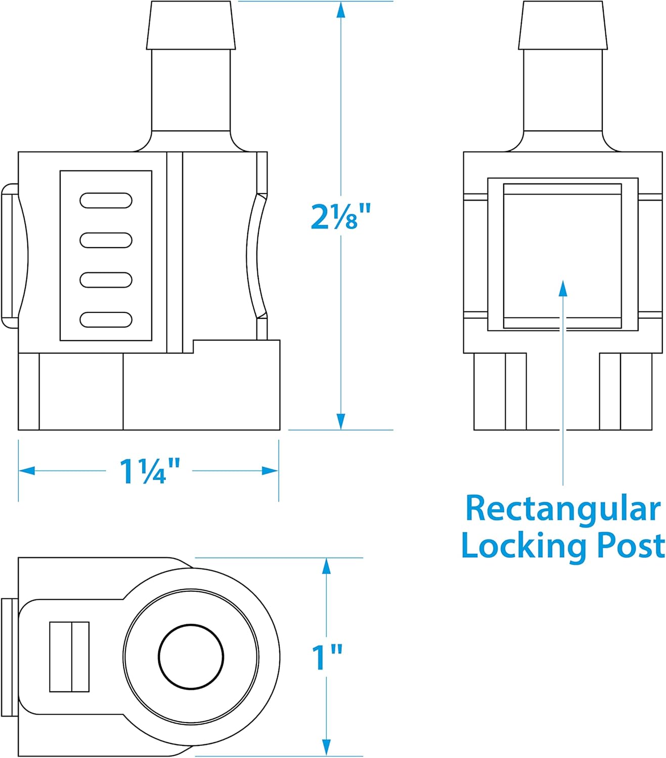 Seachoice Deluxe Fuel Connector for Honda, Female, 3/8 In. Barb Black