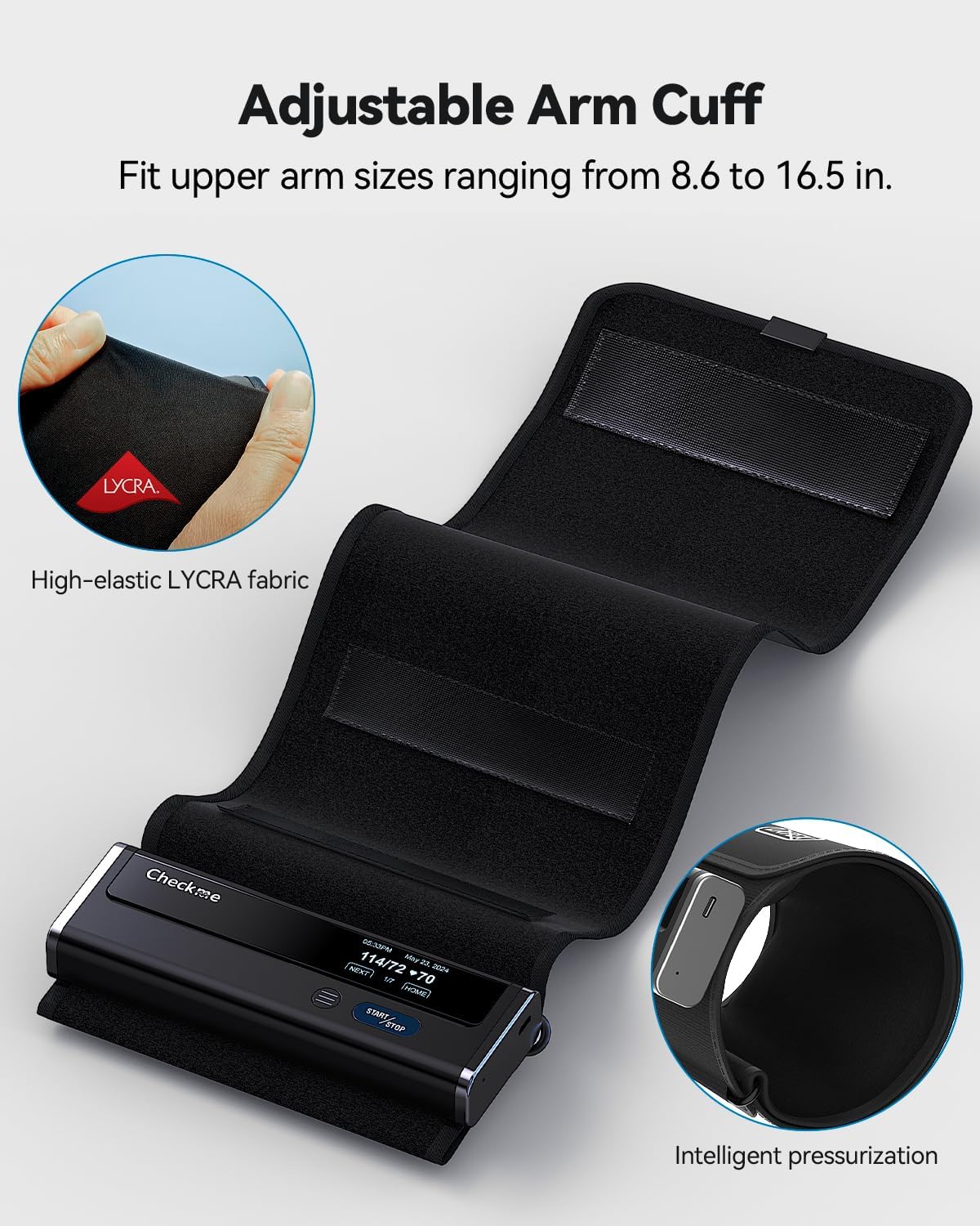 Checkme BP2A Blood Pressure Monitor for Home Use Upper Arm - Bluetooth BP Machine Cuff, Accurate Digital Readings in 30 Seconds, Unlimited Data Stored in App for iOS & Android, FSA/HSA Eligible