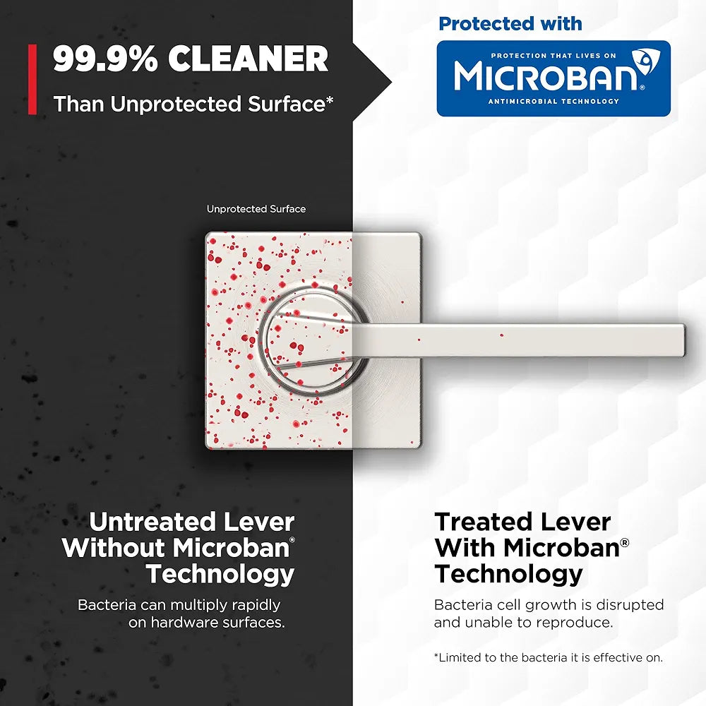 Interior Passage Door Lever Handle, Non-Locking Reversible Design, Satin Nickel Finish