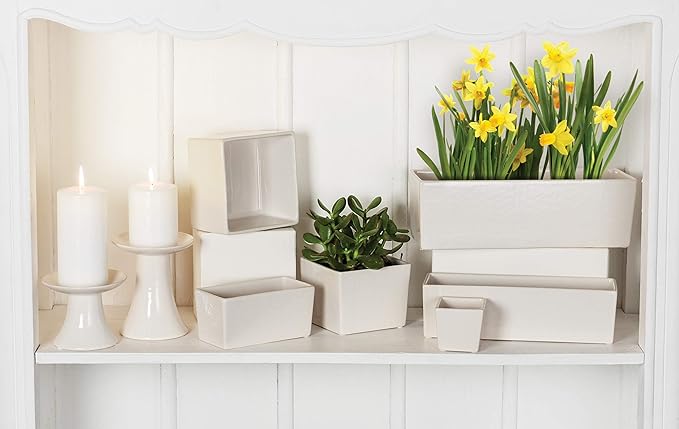 Abbott Collections AB-27-NIRVANA-8034 3 x 6 in. Rectangular Planter White