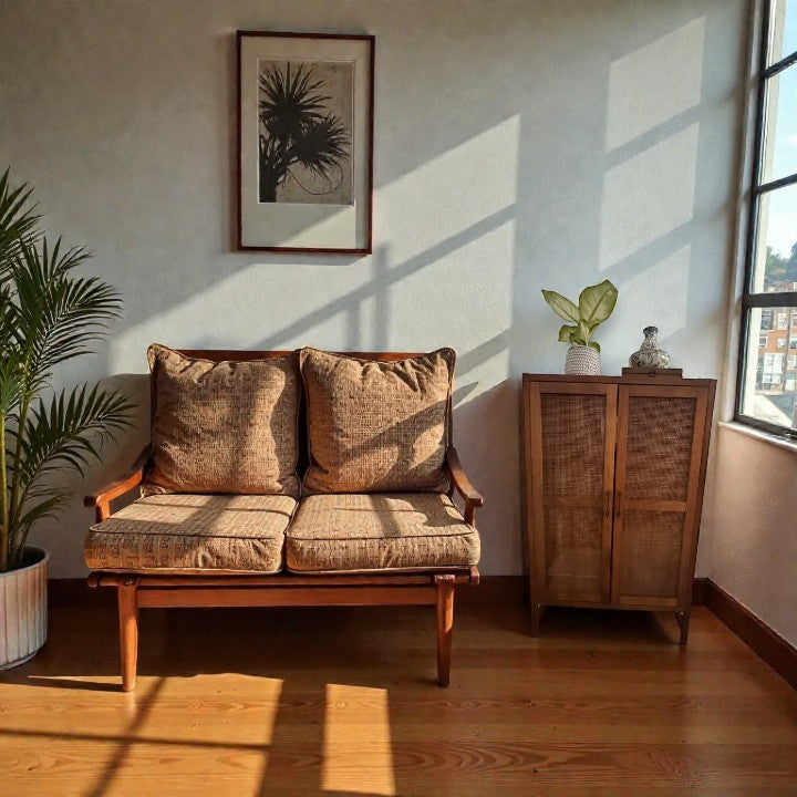 Warwick Library Cabinet Brown - Threshold: Rattan-Panel Doors, Hardwood, Storage, UPC 677446144737 - Yalz Store