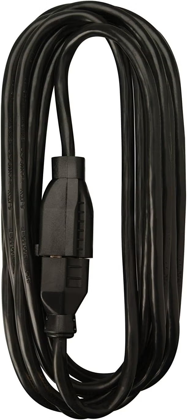 25ft Heavy Duty Office Extension Cord - Durable 3-Prong Power Cable (Black) - Yalz Store