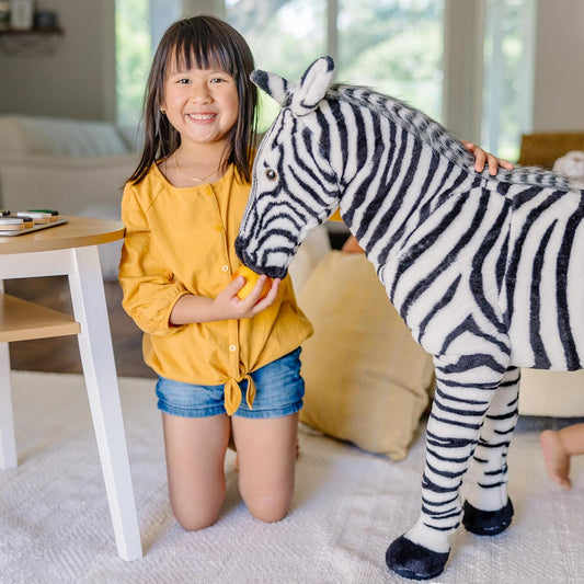 Giant Striped Zebra Plush – Realistic, Nearly 3 Feet Tall
