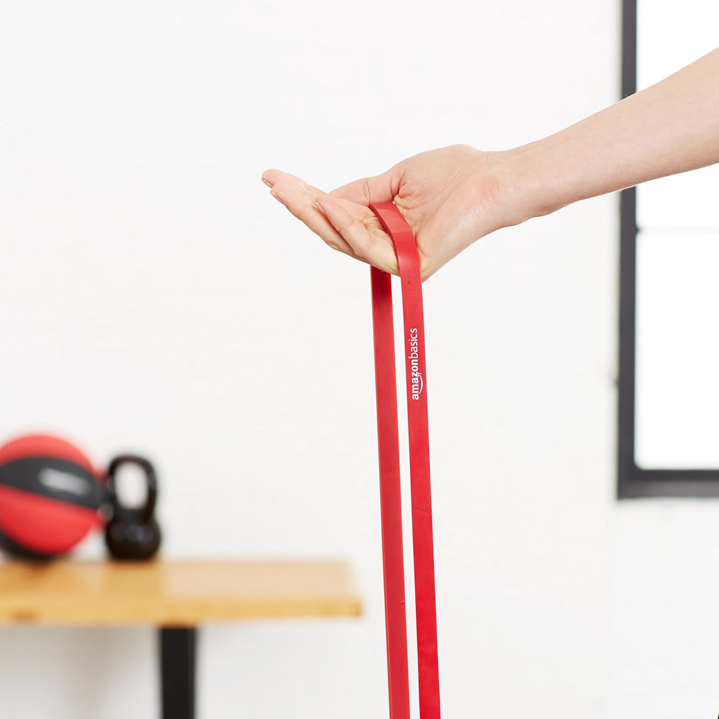 Amazon Basics Resistance Pull Up Band, 1/2 Inches (10 to 35 Pounds), Red