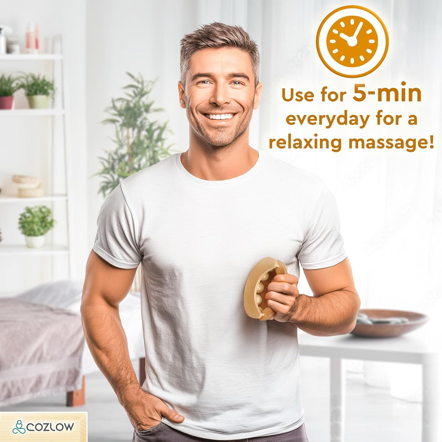 Wooden Massage Ball Roller (Handheld Massager for Back, Neck, Arms, Legs, and Feet) - Yalz Store