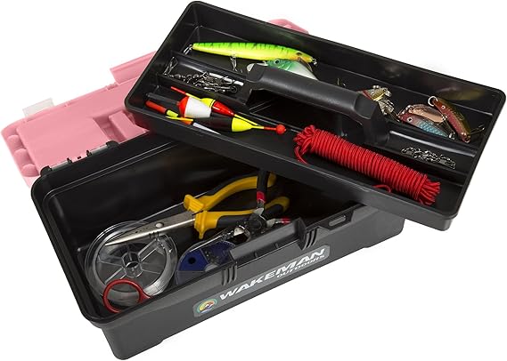 Multi-Purpose Organizer & Fishing Tackle Box - Pink & Black