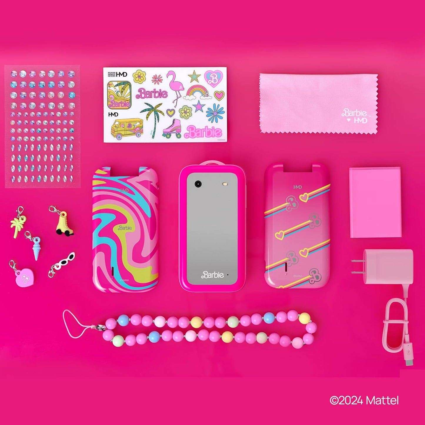 HMD Barbie | Flip | Unlocked | KaiOS | Compatible with All Carriers | Power Pink | US Version