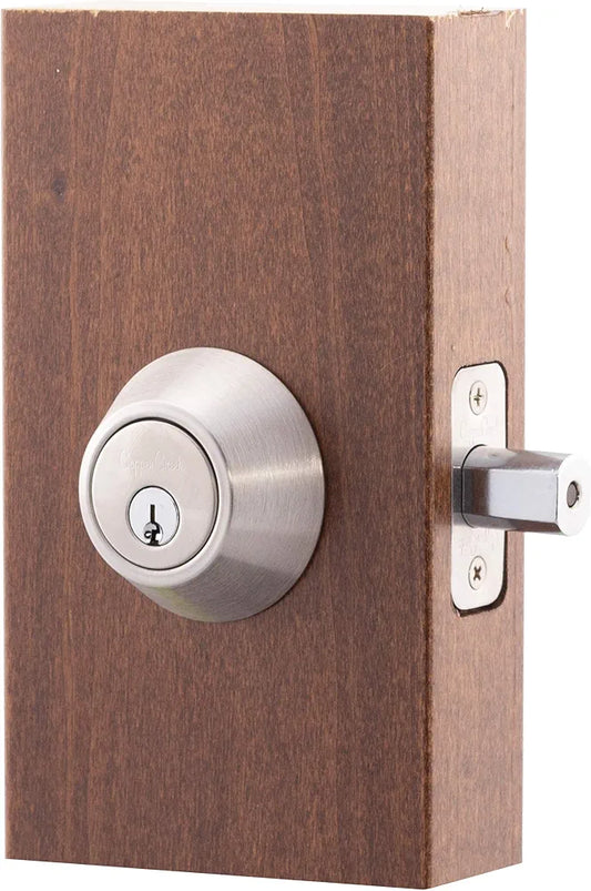 Keyed Entry Single Cylinder Deadbolt for Residential Doors – Satin Finish