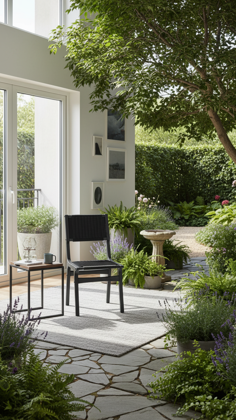 Ceylon Woven Dining Chair, Wooden Frame Armless Accent Chair for Kitchen - Yalz Store