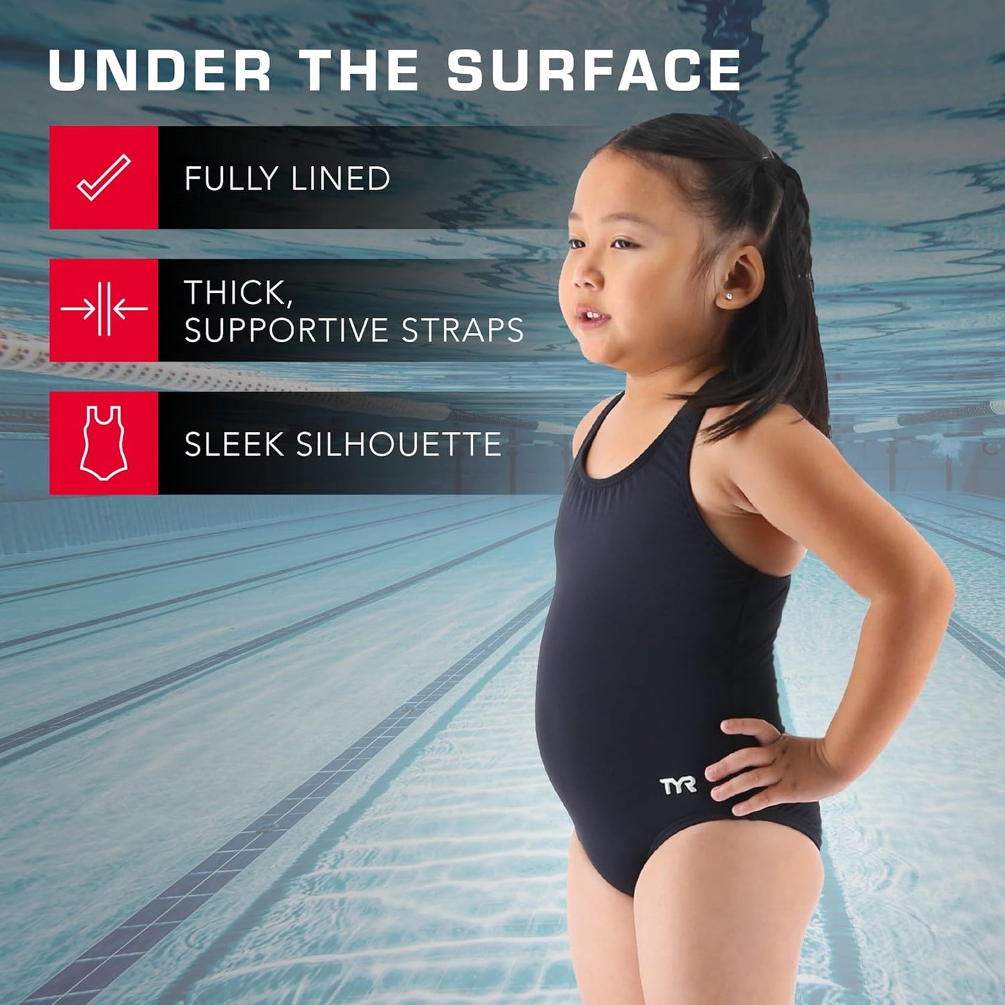 TYR Girls Girl's Solid Ella MaxfitSwimsuit  X-Small