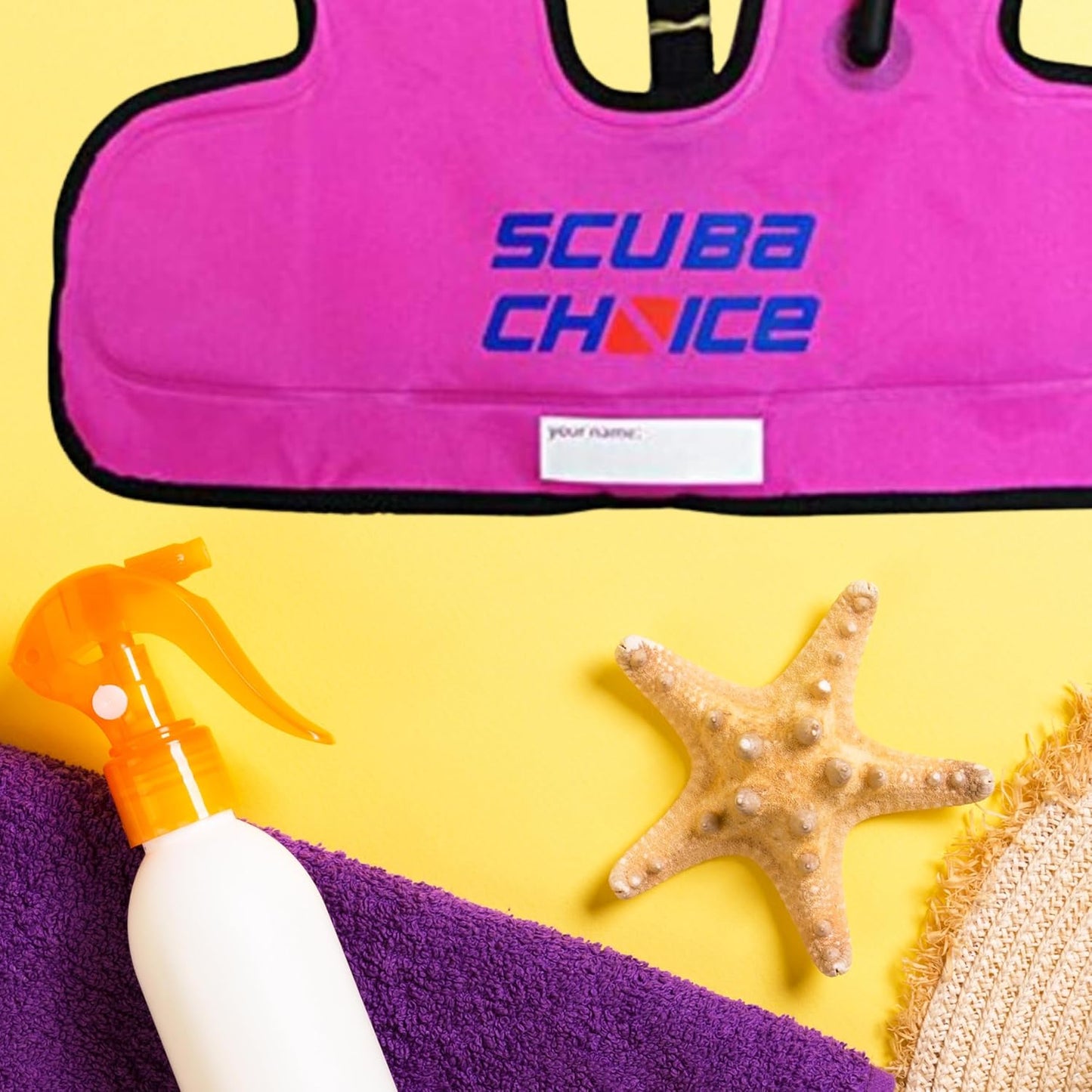 Scuba Choice Kid's Snorkel Vest with Name Box, Purple â€“ Lightweight Adjustable Vest for Kids Up to 100 lbs with Easy Oral Inflator and Anti-Ride-Up Strap for Comfort and Safety