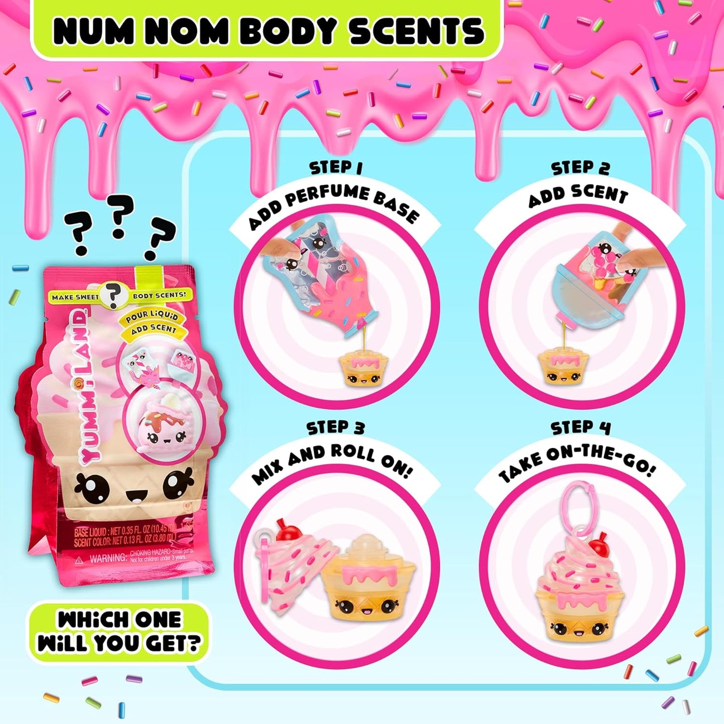 Lot Of 3 New In Package Yummiland Num Nom Body Scents Blind Bags MGA Yummi Land